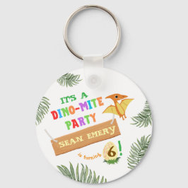 Roarfarbe: Atemberaubender Dinosaurier zum Geburts Schlüsselanhänger