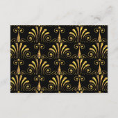 Roarin-20er-Dekadenz | Gold Black Art Deco Entree RSVP Karte (Rückseite)