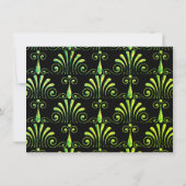 Roarin 20er Jahre Green und Black Art Deco Murder Einladung (Rückseite)