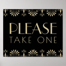 Roarin-20er-Sepia-Gold-Dekadenz | Bitte nehmen Sie Poster