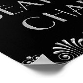 Roarin 20er Silver auf Black Art Deco-Signet Poster (Ecke)