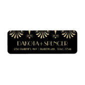 Roarin 20s Sepia Gold und Black Art Deco Adresse (Vorne)