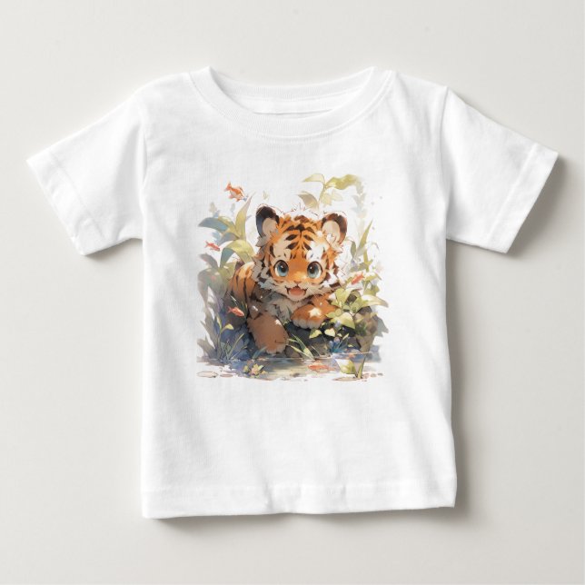 "Roarination Adorable Tiger Baby T - Shirt - Entfe (Vorderseite)