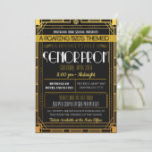 Roaring 1920er Jahre hochrangige Prom-Einladung Einladung (Stehend Vorderseite)