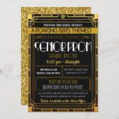 Roaring 1920er Jahre hochrangige Prom-Einladung Einladung (Vorne/Hinten)