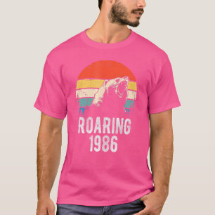 Roaring 1986 Vintag Retro Sunset Bear Tier 36. T-Shirt