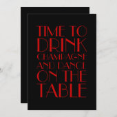 Roaring 200 Rote Feiertage Einladung (Vorne/Hinten)