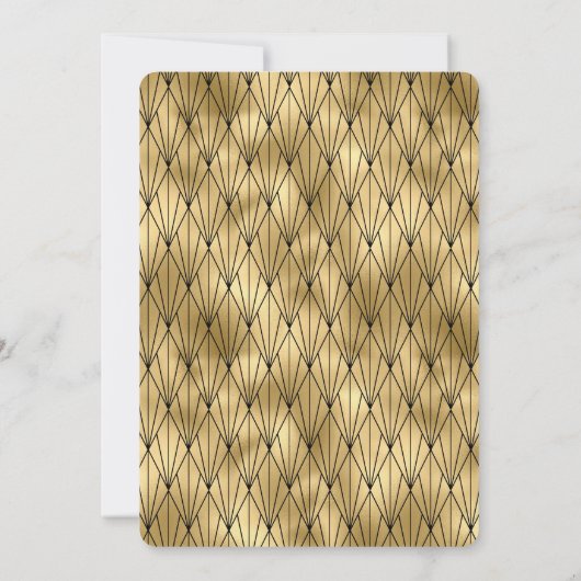 Roaring 20 Gold Silvester Champagne Einladung (Rückseite)