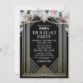 Roaring 20 s 1920er Holiday Party Einladung (Vorderseite)