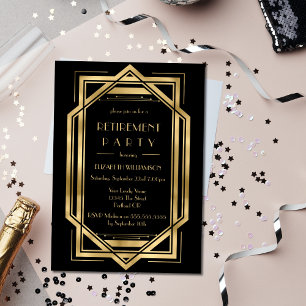 Roaring 20er Art Deco Black   Party für die Golden Einladung