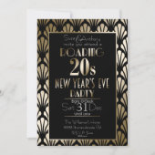 Roaring 20er Art Deco Gatsby Gold Silvester Einladung (Vorderseite)