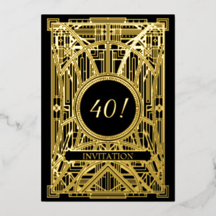 Roaring 20er Art Deco Great Gatsby Folieneinladung