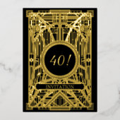 Roaring 20er Art Deco Great Gatsby Folieneinladung (Vorderseite)