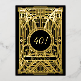 Roaring 20er Art Deco Great Gatsby Folieneinladung