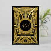 Roaring 20er Art Deco Great Gatsby Folieneinladung (Stehend vorne)