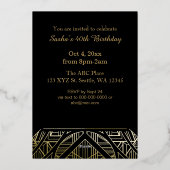 Roaring 20er Art Deco Great Gatsby Folieneinladung (Rückseite)