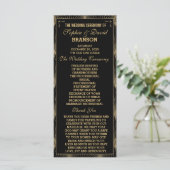 Roaring 20er Art Deco Great Gatsby Hochzeitsprogra Programm (Stehend Vorderseite)