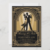 Roaring 20er Art Deco Prom Homecoming School Gala Einladung (Vorderseite)