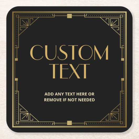 Roaring 20er Art Deco Speakeasy Custom Rechteckiger Pappuntersetzer (Vorderseite)
