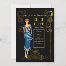 Roaring 20er Flapper Art Deco Gatsby Brautparty Einladung