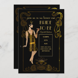 Roaring 20er Flapper Art Deco Gatsby Brautparty Einladung