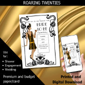 Roaring 20er Flapper Art Deco Gatsby Brautparty Einladung
