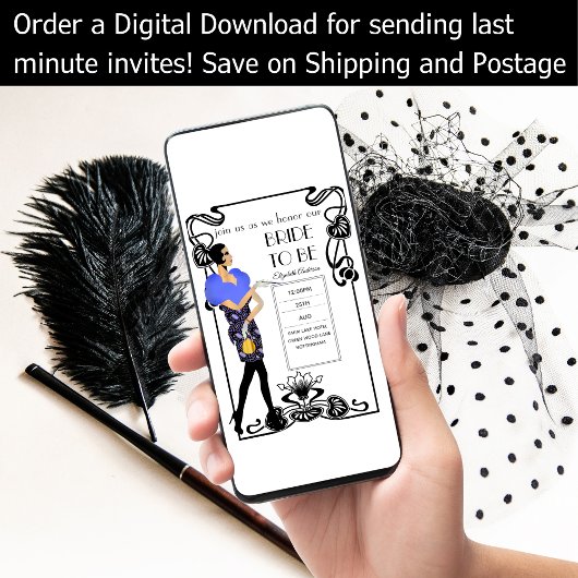 Roaring 20er Flapper Art Deco Gatsby Brautparty Einladung