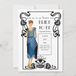 Roaring 20er Flapper Art Deco Gatsby Brautparty Einladung