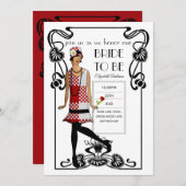 Roaring 20er Flapper Art Deco Gatsby Brautparty Einladung (Vorne/Hinten)
