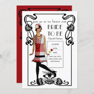 Roaring 20er Flapper Art Deco Gatsby Brautparty Einladung