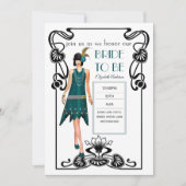 Roaring 20er Flapper Gangster Wedding Brautparty Einladung (Vorderseite)
