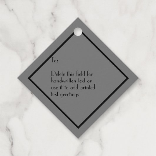 Roaring 20er Flapper Gatsby Danke Black Gold Geschenkanhänger (Rückseite)