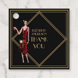 Roaring 20er Flapper Gatsby Danke Black Gold Geschenkanhänger