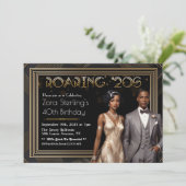 Roaring 20er Gatsby der 1920er-Jahre Afrikaner Einladung (Stehend Vorderseite)