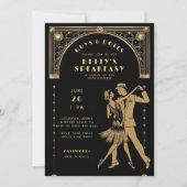 Roaring 20er Gatsby Flapper Speakeasy Chic Geburts Einladung (Vorderseite)