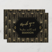 Roaring 20er Great Gatsby Art Deco DANK Dankeskarte (Vorne/Hinten)