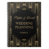 Roaring 20er Great Gatsby Art Deco Hochzeitsplaner Notizblock (Vorderseite)