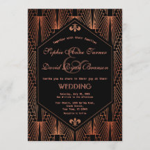 Roaring 20er große Gatsby Copper Art Deco Hochzeit