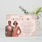 Roaring 20er Jahre Afrikanischer amerikanischer Ho Einladung (Stehend Vorderseite)