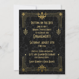 Roaring 20er Jahre Art Deco Engagement Party Einladung