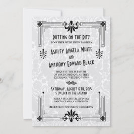 Roaring 20er Jahre Art Déco Hochzeit Einladung
