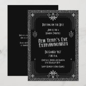 Roaring 20er Jahre Art Déco Neujahrs-Party Einladung (Vorne/Hinten)