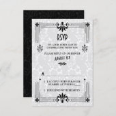 Roaring 20er Jahre Art Deco Wedding RSVP Card (Vorne/Hinten)