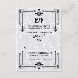 Roaring 20er Jahre Art Deco Wedding RSVP Card Karte