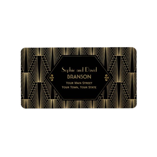 Roaring 20er Jahre Great Gatsby 1920er Art Deco Ho Adressaufkleber (Vorne)