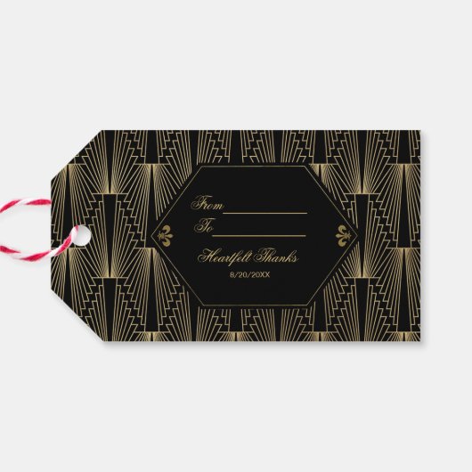 Roaring 20er Jahre Great Gatsby 1920er Art Deco Ho Geschenkanhänger (Rückseite Horizontal)
