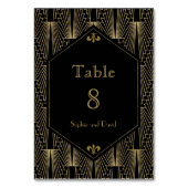 Roaring 20er Jahre Great Gatsby Art Deco TISCHNUMM Tischnummer (Rückseite)