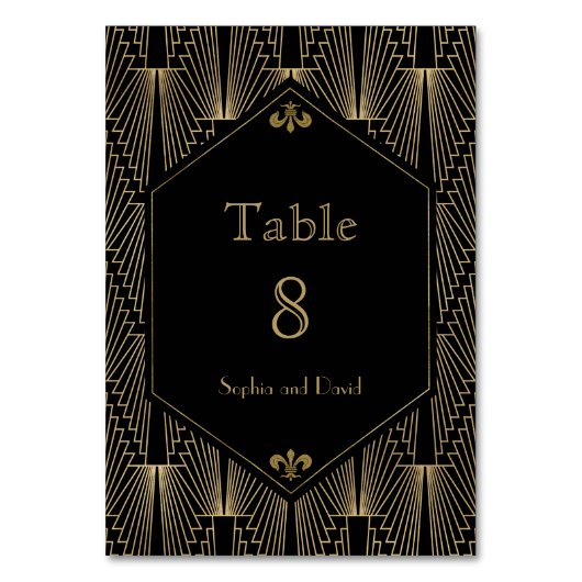 Roaring 20er Jahre Great Gatsby Art Deco TISCHNUMM Tischnummer (Rückseite)