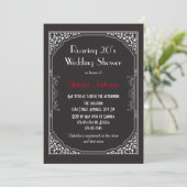 Roaring 20er Jahre Schwarz - Polterabend Einladung (Stehend Vorderseite)