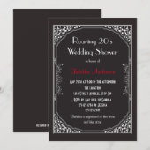 Roaring 20er Jahre Schwarz - Polterabend Einladung (Vorne/Hinten)